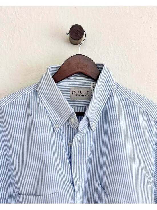 Other - Vintage Highland by Red Kap Blue Stripe Button Down Work Shirt | 16.5-33